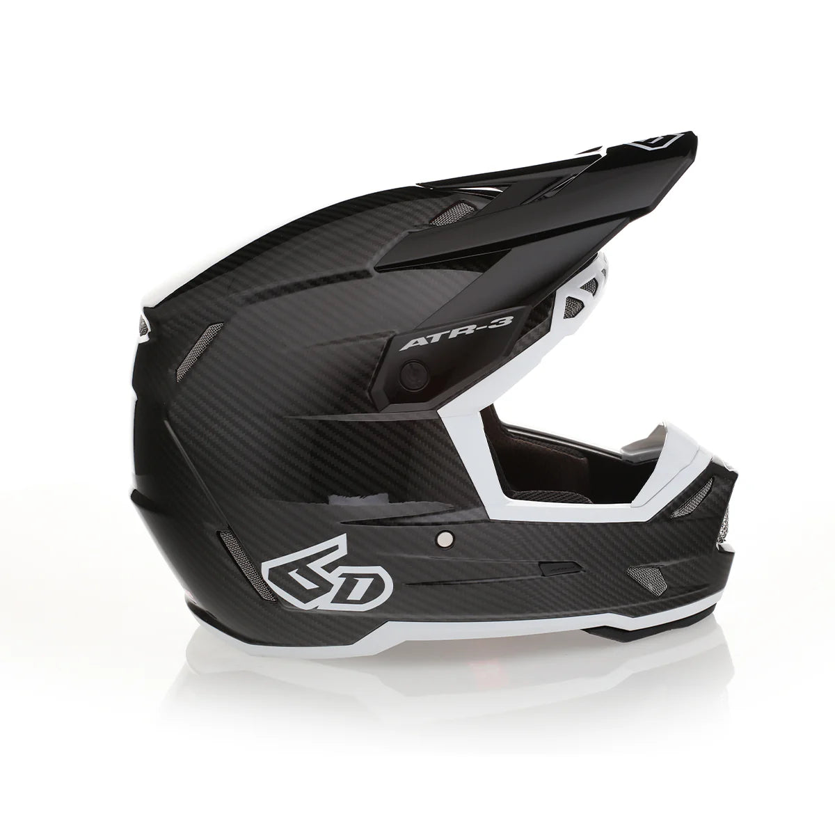 6D ATR-3 Helmet - Solid Gloss Black White
