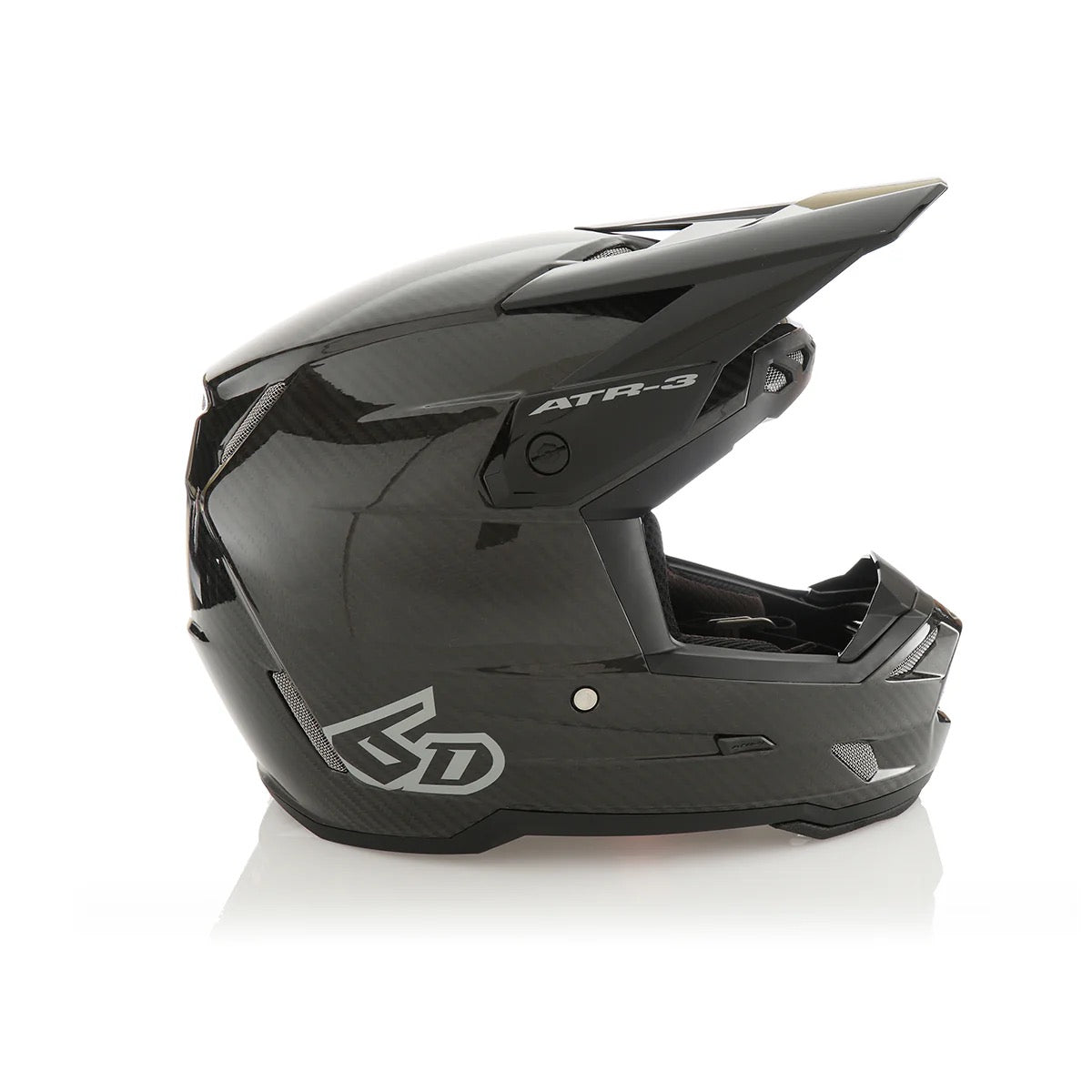 6D ATR-3 Solid Helmet - Gloss Black Carbon