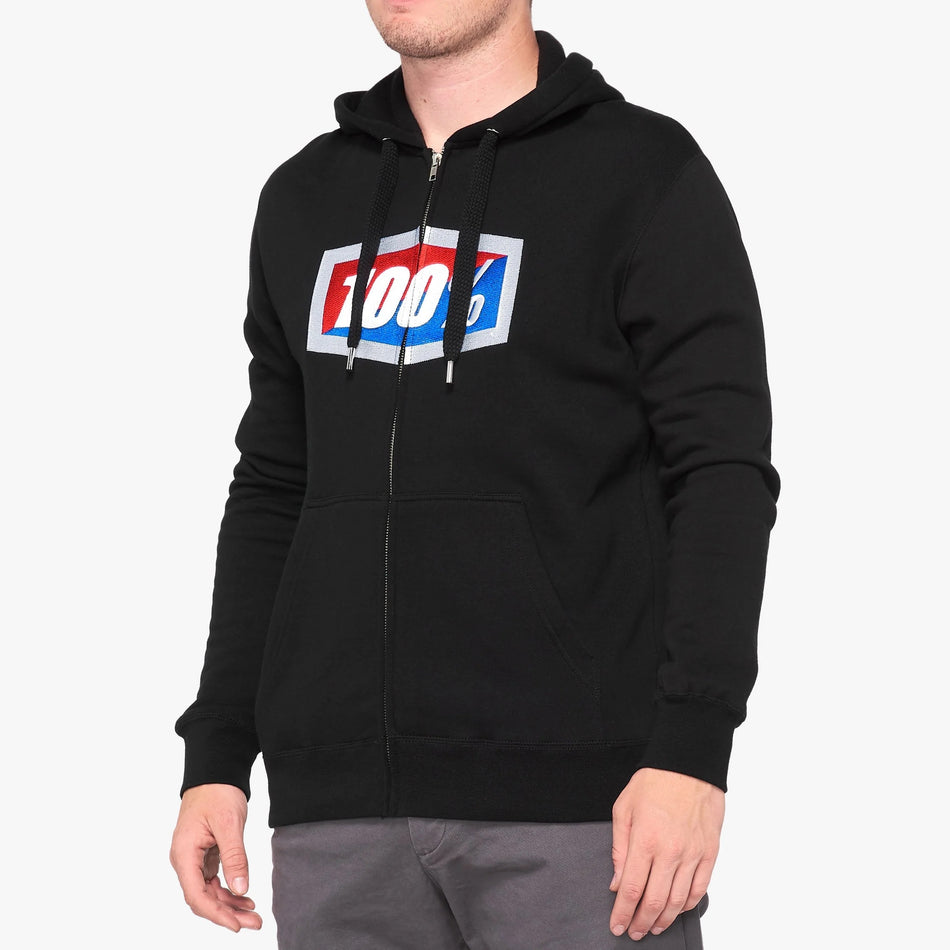 100% Official Zip Hoody - Black - Medium
