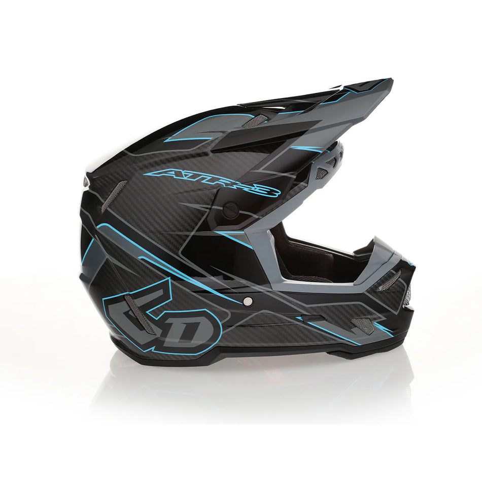 2026 6D ATR-3 Helmet - Reflex Gloss Black Cyan