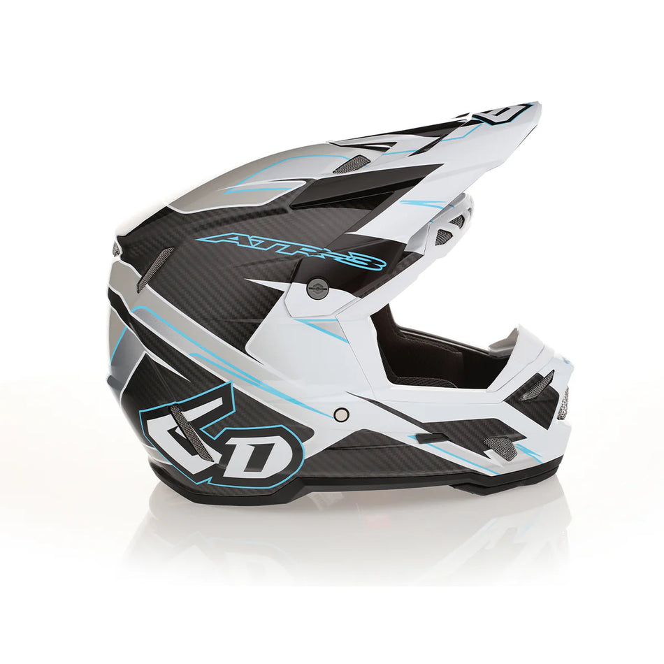 2026 6D ATR-3 Helmet - Reflex Gloss White Cyan