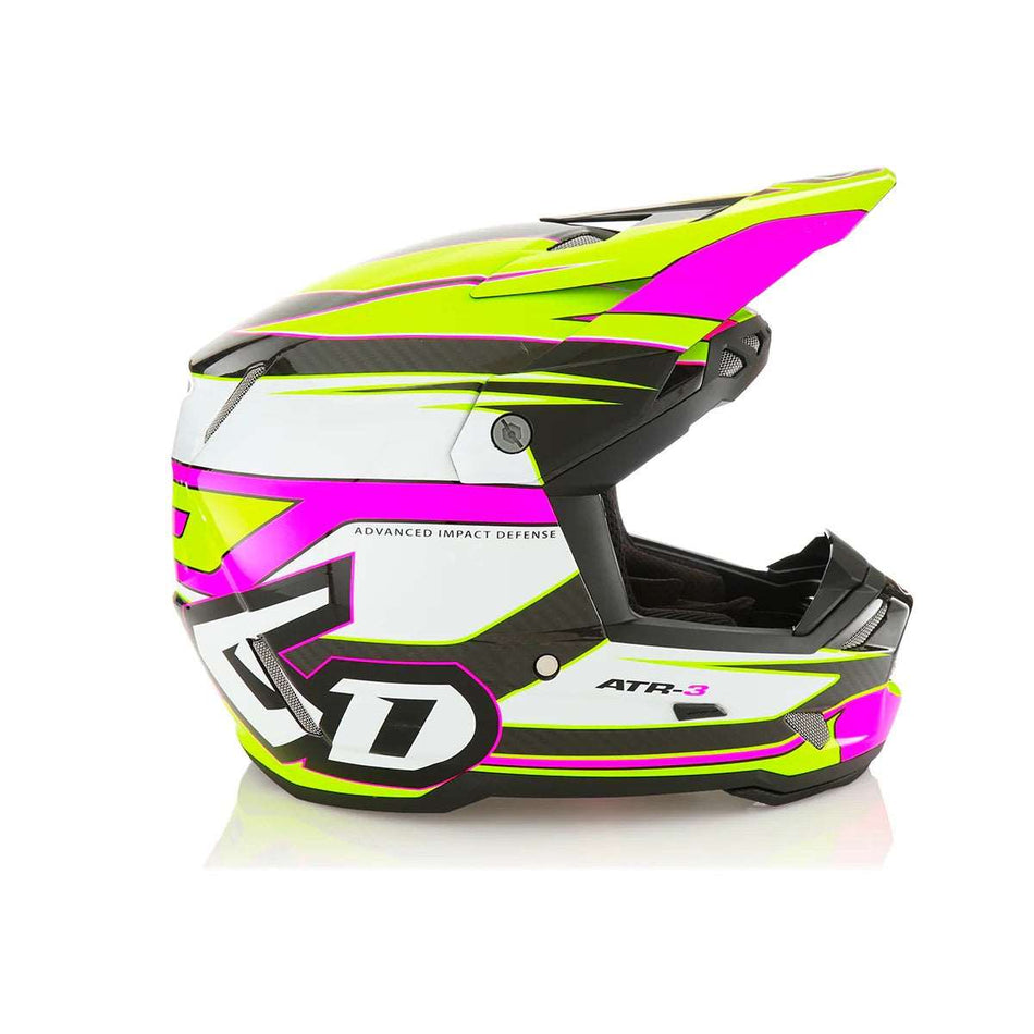 fluorescent pink motorcycle helmet ATR-3 Hyper Gloss Neon Pink Yellow / X-Small