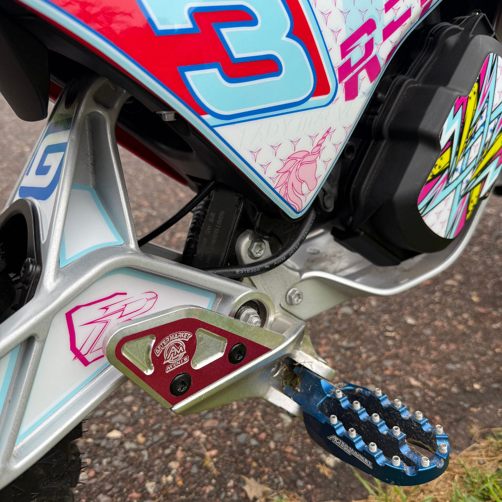 Aftermarket Minis Bolt on Anodized Billet Footpads for KTM SX-E 2, Husqvarna EE 2 & GASGAS MC-E 2