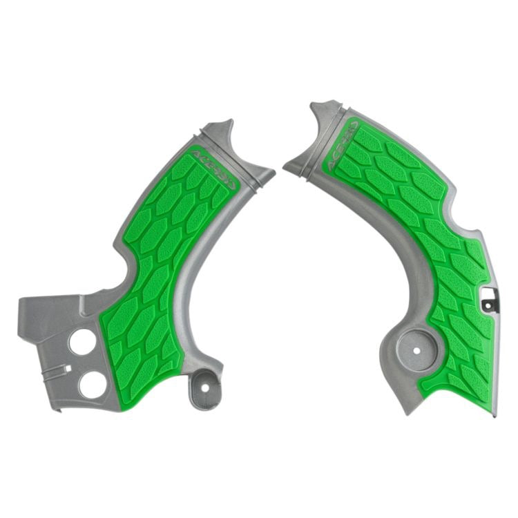 Aceribis - Kawasaki KX 250F (2015-2020) X-Grip Frame Guard - Silver / Green 