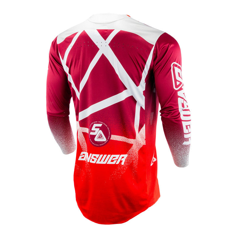 Answer Racing LE 50th Anniversary Elite Jersey Dark Red Red White Back