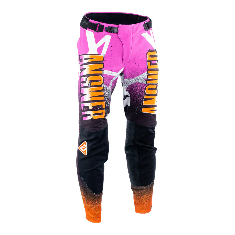 Answer Racing LE 50th Anniversary Elite Pants Purple Black Orange Front