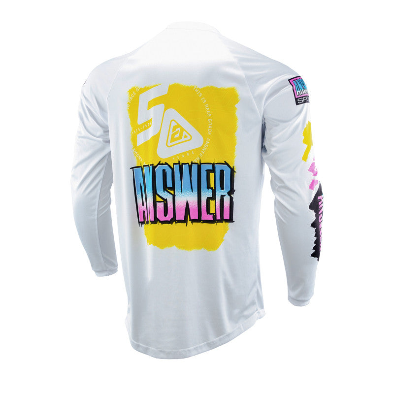 Answer Racing LE 50th Anniversary Syncron Jersey Neon Yellow White Blue Back