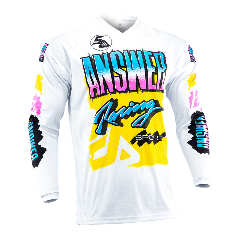 Answer Racing LE 50th Anniversary Syncron Jersey Neon Yellow White Blue Front
