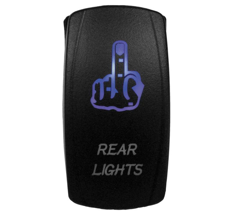 Finger Rocker Car Blue LED Mid-Finger Rocker Switch (On/Off) - Waterproof – Red Plate ...