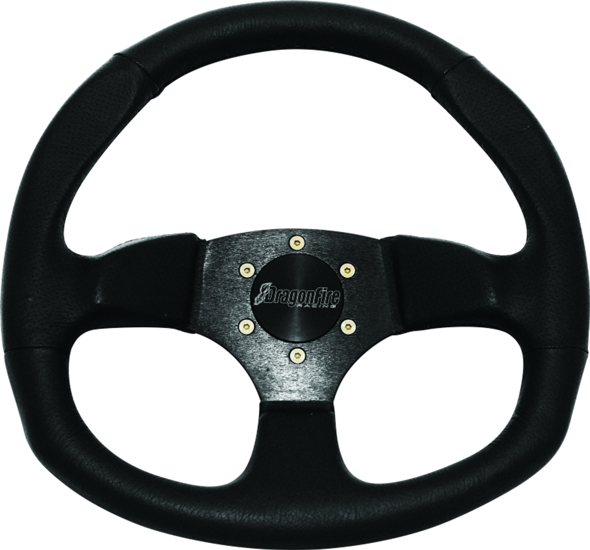 DragonFire D-Shaped UTV Steering Wheel - Black Vinyl