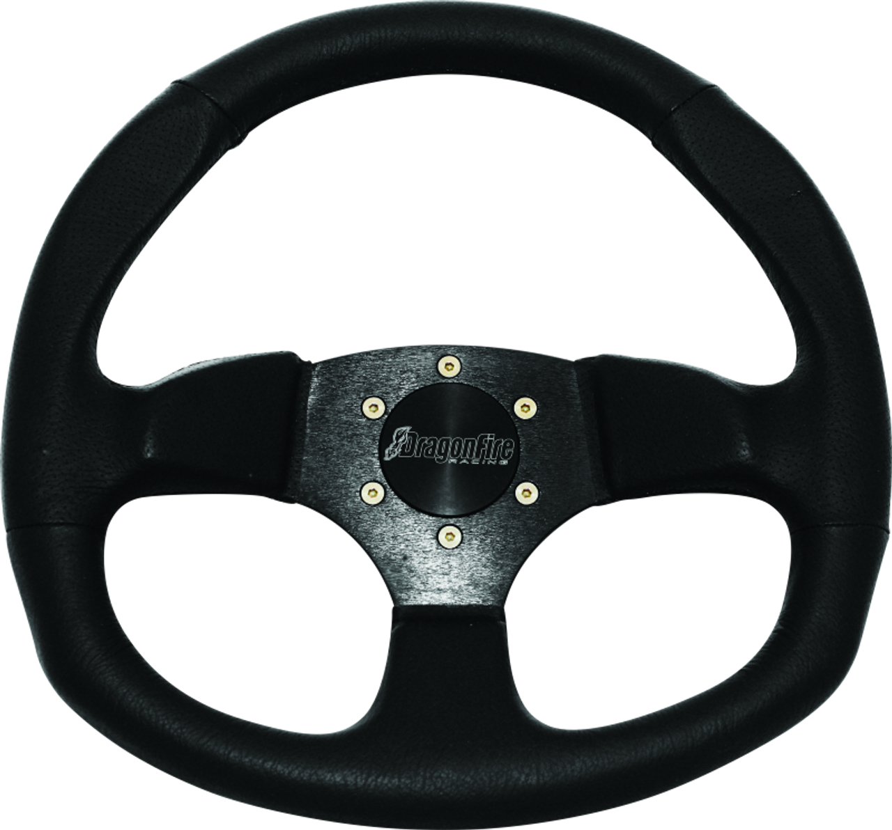 DragonFire D-Shaped UTV Steering Wheel - Black Vinyl
