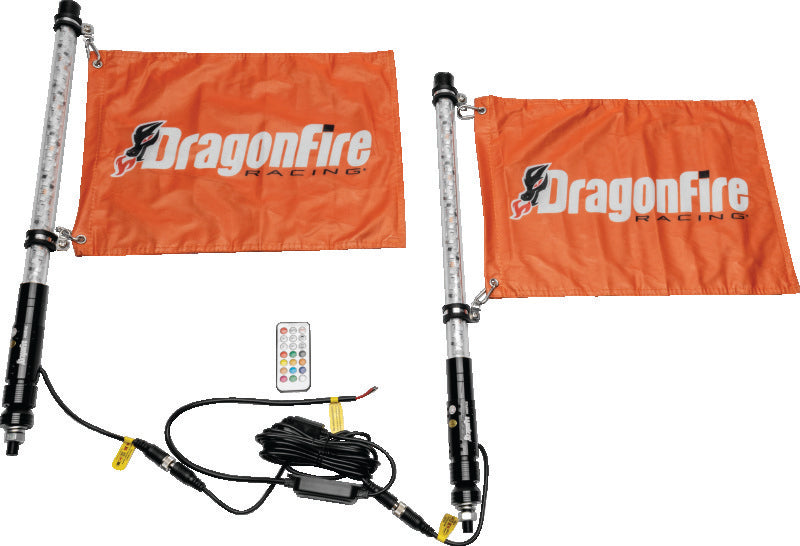 DragonFire Racing Spiral LED UTV Whip Light - Clear - 2FT