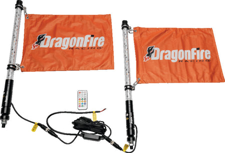 DragonFire Racing Spiral LED UTV Whip Light - Clear - 2FT