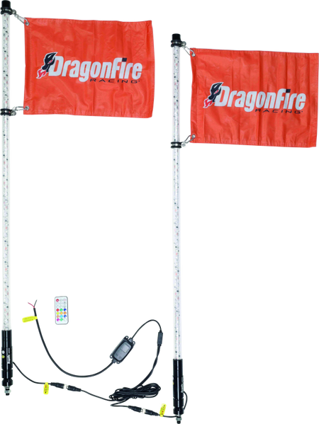 DragonFire Racing Spiral LED UTV Whip Light - Clear - 4FT