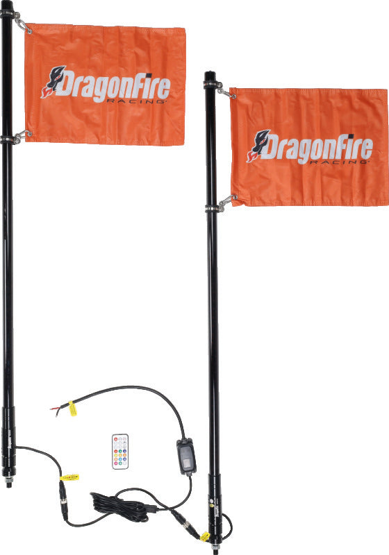 DragonFire Racing Spiral LED UTV Whip Light - Smoke - 4FT