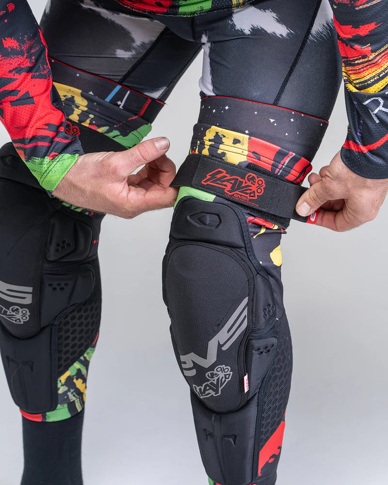 EVS Slayco96 Explosion Knee Guards Axell Hodges Close Up