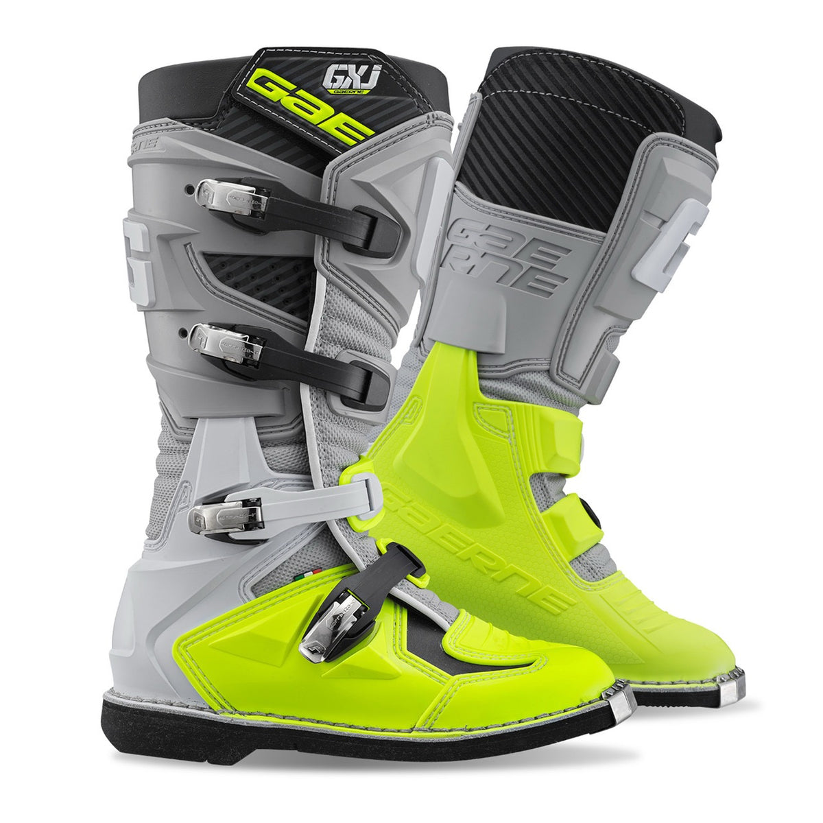 Gaerne GXJ Youth Motocross Boots Grey Flo Yellow