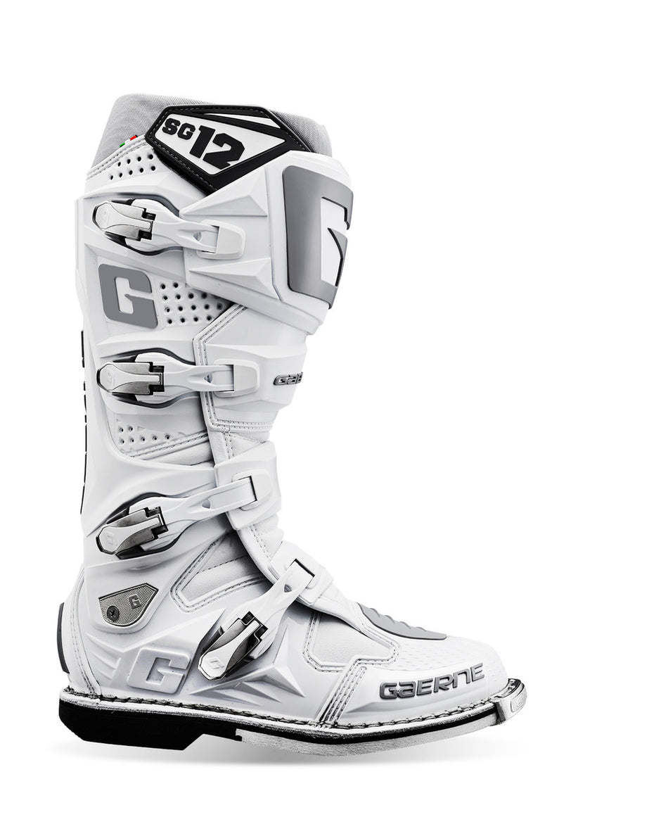 Gaerne SG12 Motocross Boots - White - Side View