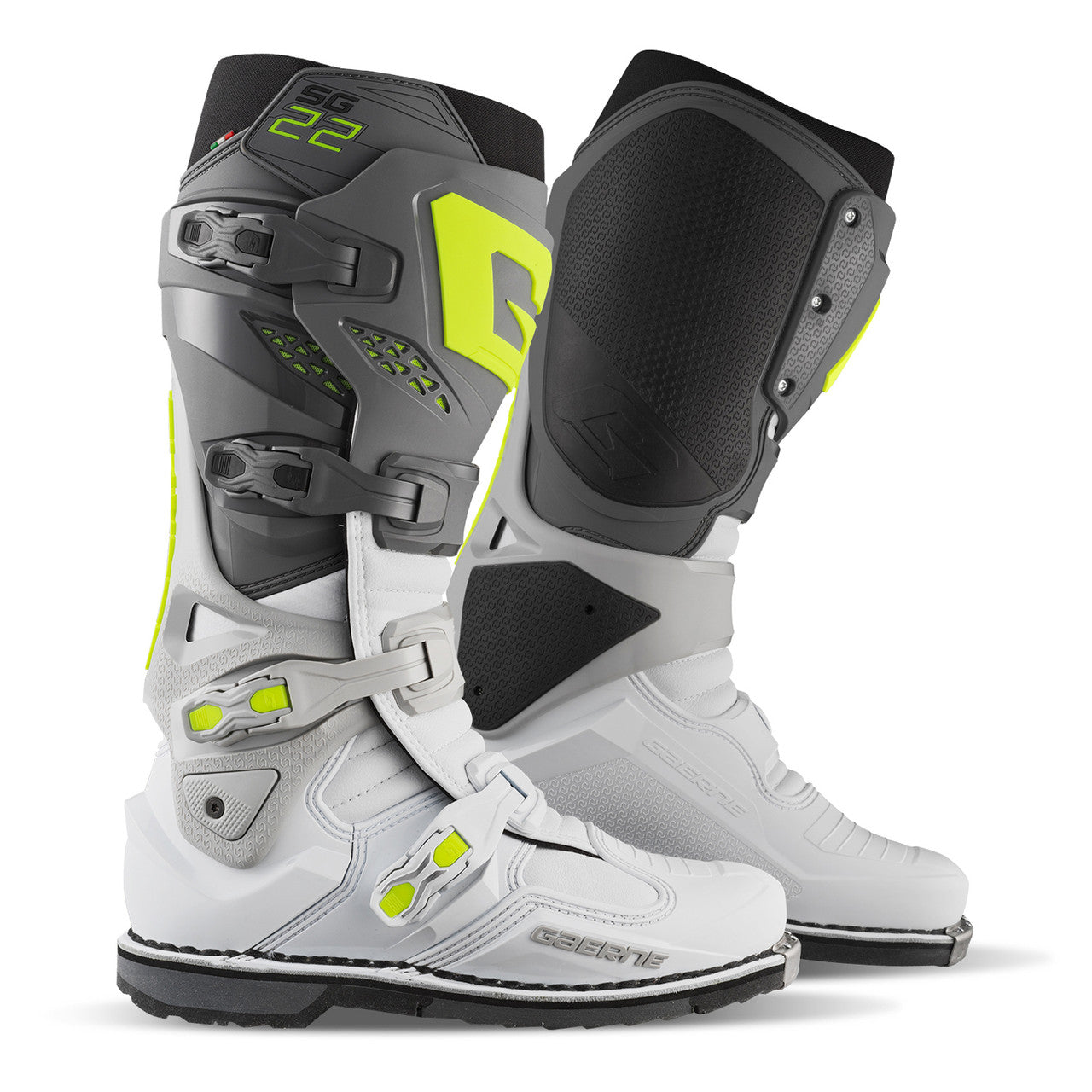 Gaerne SG22 Motocross Boots - Anthracite White Grey - Pair