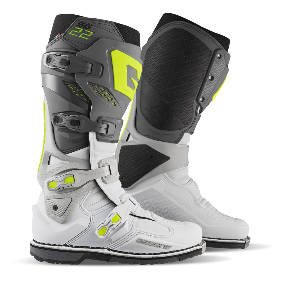 Gaerne SG22 Motocross Boots - Anthracite White Grey - Pair