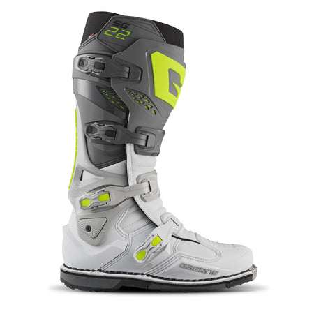 Gaerne SG22 Motocross Boots - Anthracite White Grey - Side View