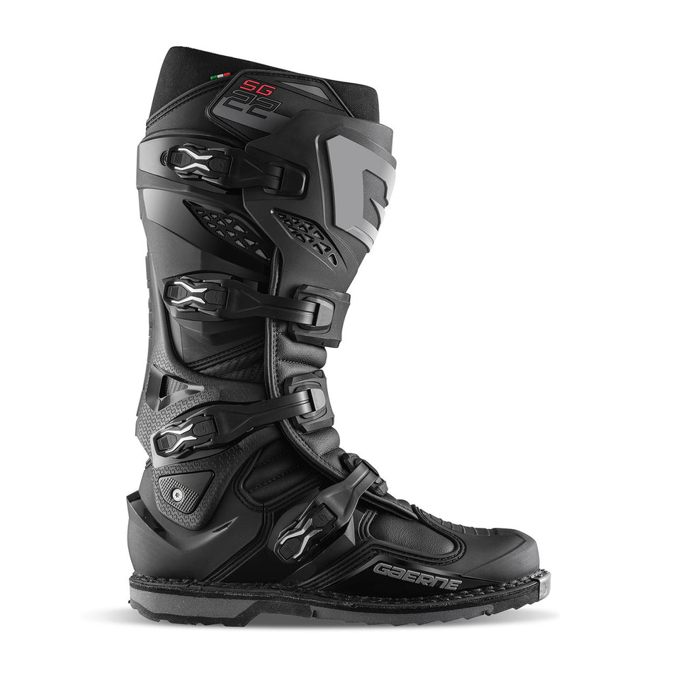 Gaerne SG22 Motocross Boots - Black - Side View