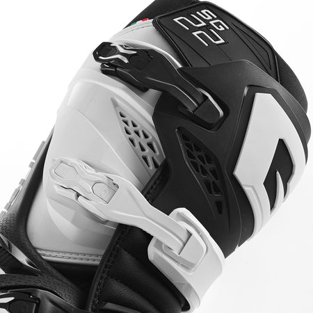 Gaerne SG22 Motocross Boots - Black White - Top Buckle