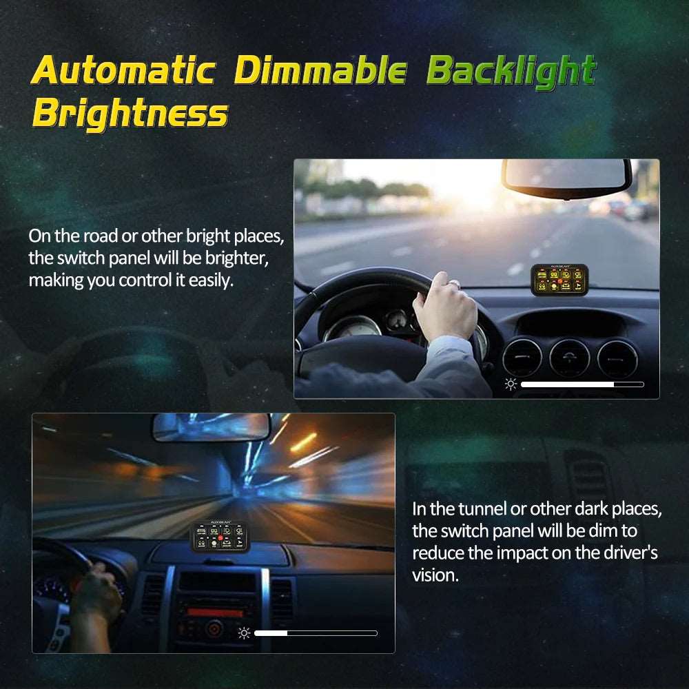 AR-800 RGB SWITCH PANEL WITH APP, TOGGLE/ MOMENTARY/ PULSED MODE SUPPORTED w/ 3.94ft extension cord & Sticker kit