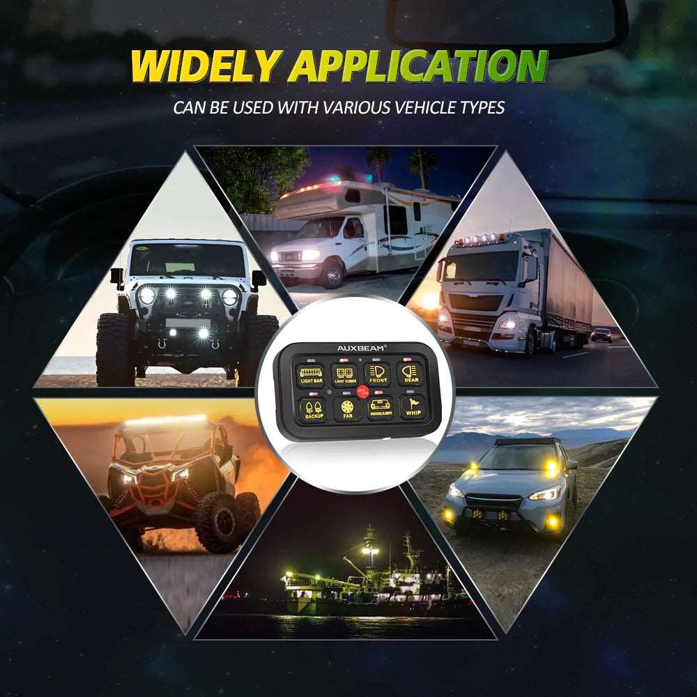 AR-800 RGB SWITCH PANEL WITH APP, TOGGLE/ MOMENTARY/ PULSED MODE SUPPORTED w/ 3.94ft extension cord & Sticker kit