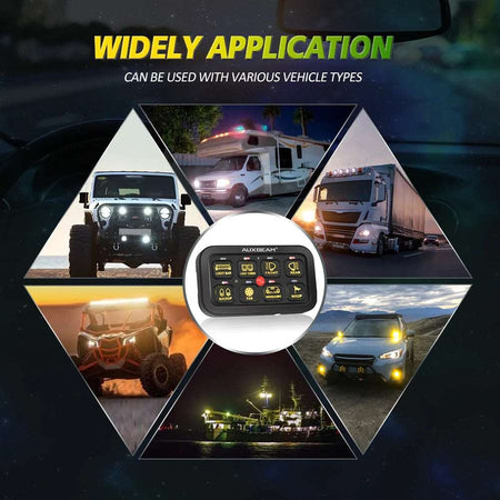 AR-800 RGB SWITCH PANEL WITH APP, TOGGLE/ MOMENTARY/ PULSED MODE SUPPORTED w/ 3.94ft extension cord & Sticker kit