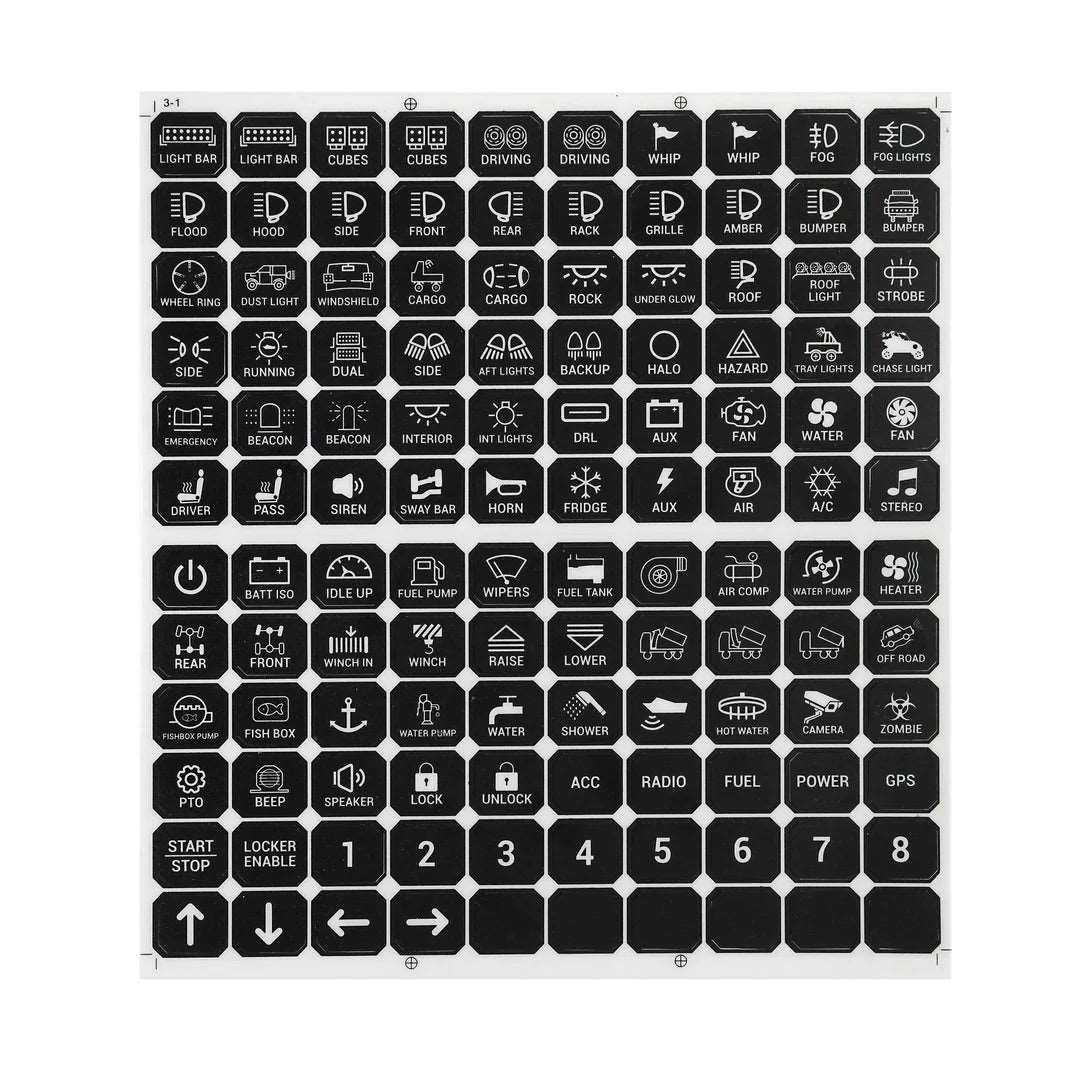 120 UNIVERSAL STICKERS FOR SWITCH PANEL