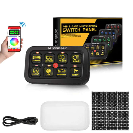 AUX BEAM AR-800 RGB SWITCH PANEL WITH APP, TOGGLE/ MOMENTARY/ PULSED MODE SUPPORTED