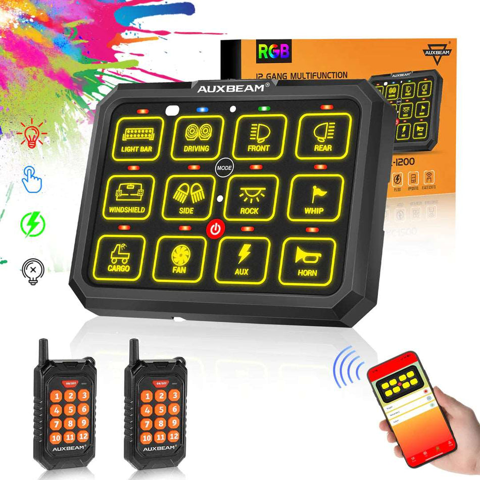AC-1200 RGB SWITCH PANEL WITH APP & REMOTE CONTROL, TOGGLE/ MOMENTARY/ PULSED MODE SUPPORTED