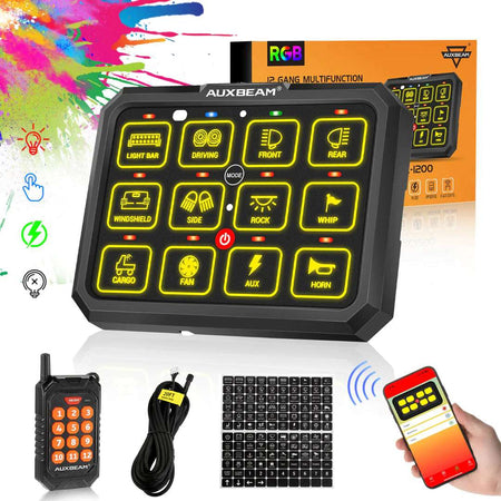 AC-1200 RGB SWITCH PANEL WITH APP & REMOTE CONTROL, TOGGLE/ MOMENTARY/ PULSED MODE SUPPORTED