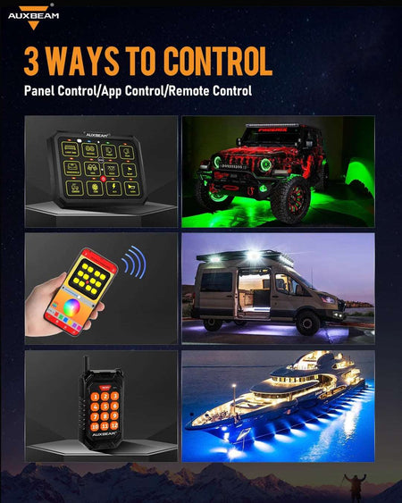 AC-1200 RGB SWITCH PANEL WITH APP & REMOTE CONTROL, TOGGLE/ MOMENTARY/ PULSED MODE SUPPORTED