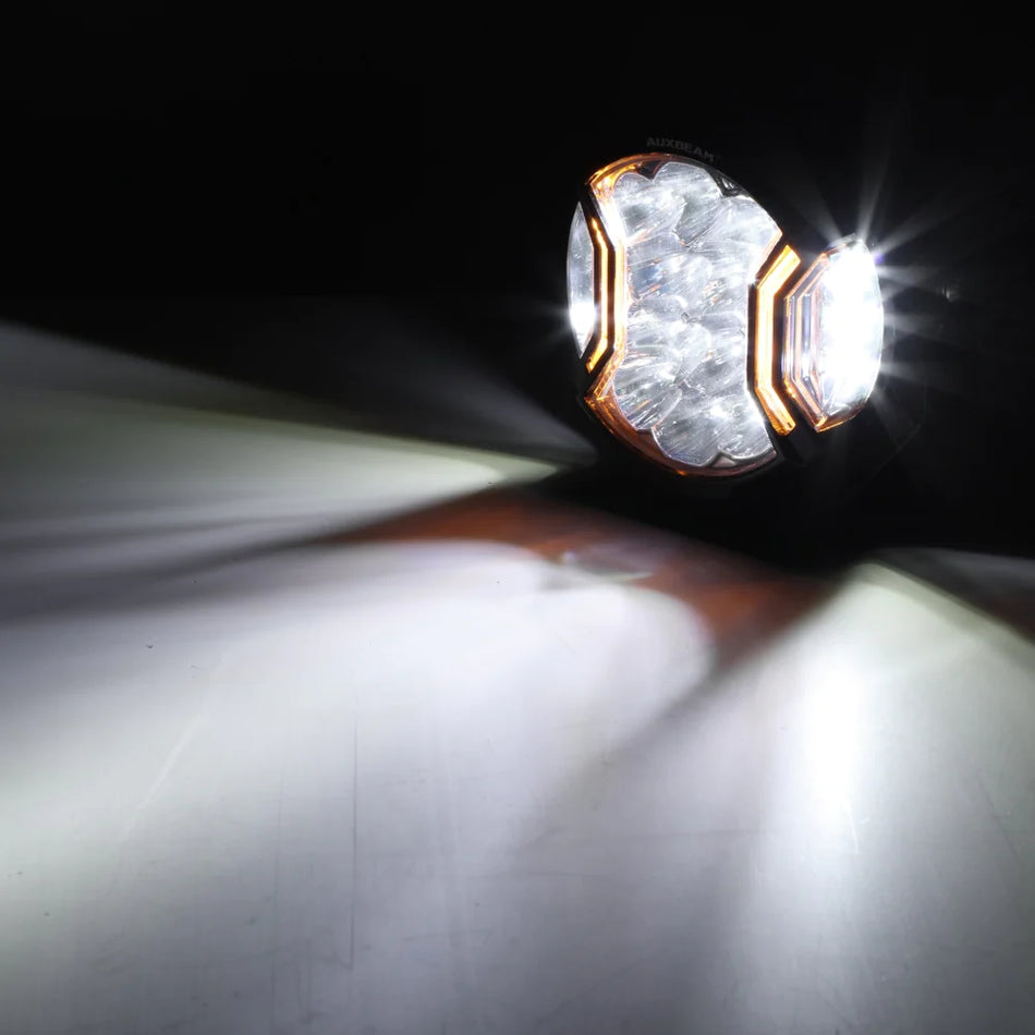 Aux Beam 5" LED Side Shooter Pod Lights | V Ultra Series w/ Amber DRL
