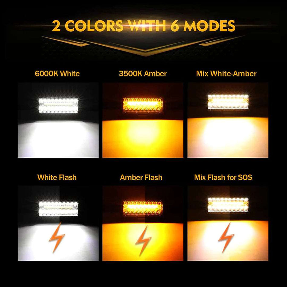 Aux Beam 6 MODES SERIES 7 INCH 150W WHITE&AMBER LED LIGHT BAR