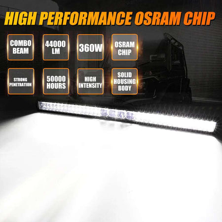 AUX BEAM - NEW 42 INCH 5D-PRO SERIES 44000LM SPOT BEAM OFF ROAD LED LIGHT BAR