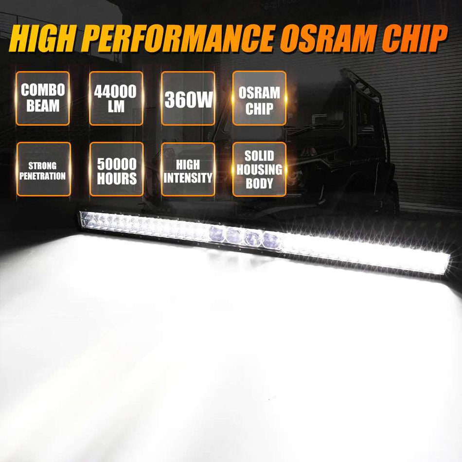AUX BEAM - NEW 42 INCH 5D-PRO SERIES 44000LM SPOT BEAM OFF ROAD LED LIGHT BAR