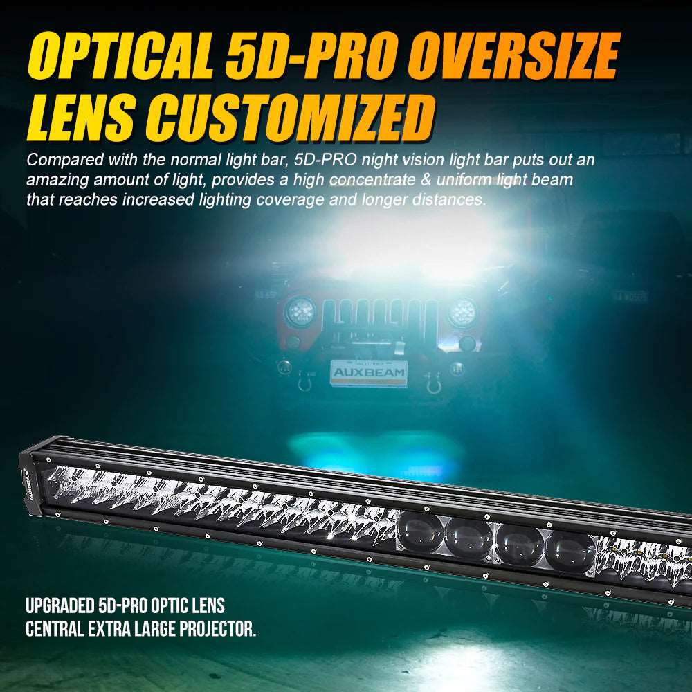 AUX BEAM - NEW 42 INCH 5D-PRO SERIES 44000LM SPOT BEAM OFF ROAD LED LIGHT BAR