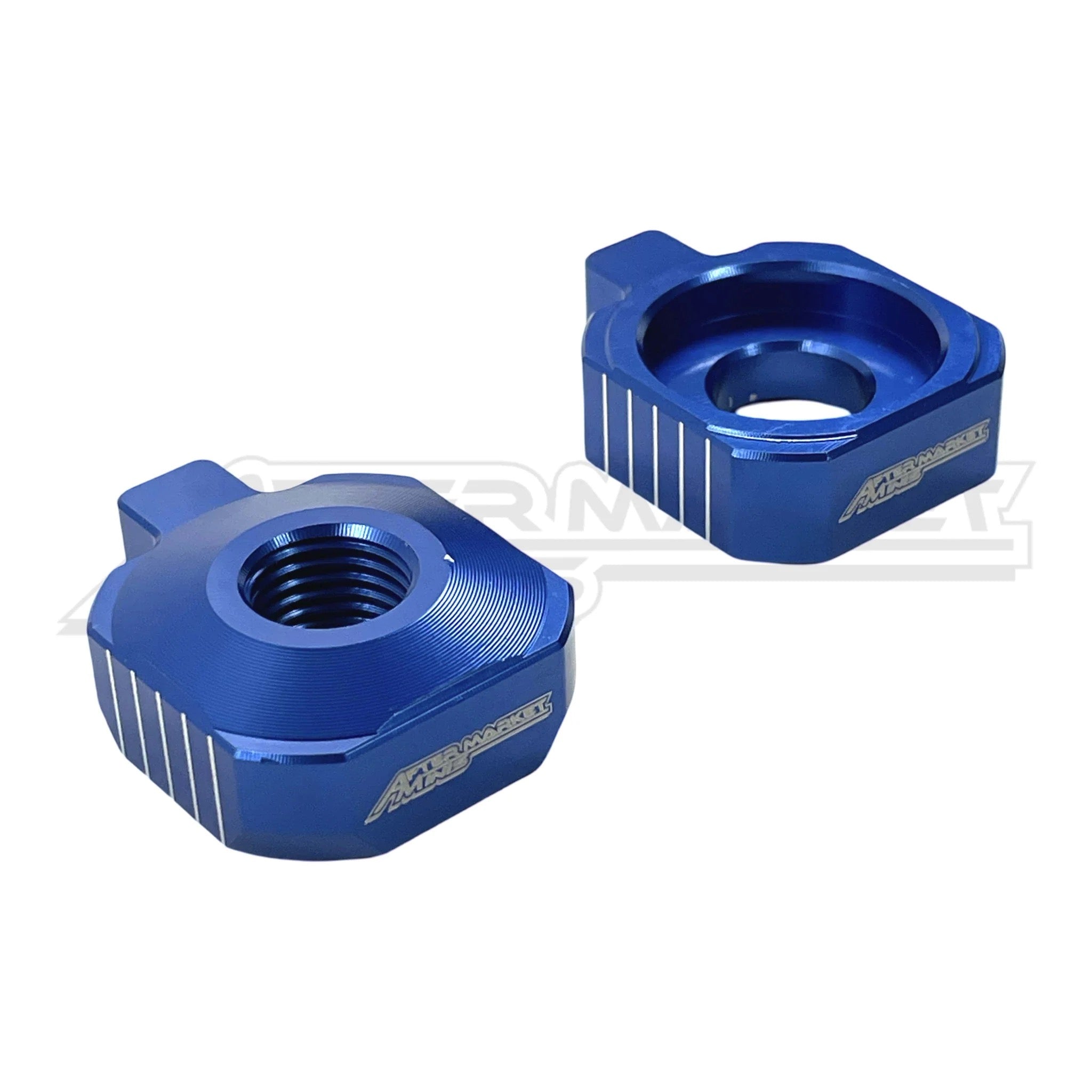 Aftermarket Minis - KTM / Husqvarna/ Gas Gas 50cc / E-Bike Chain Adjuster Axle Blocks - Blue - Aftermarket Minis