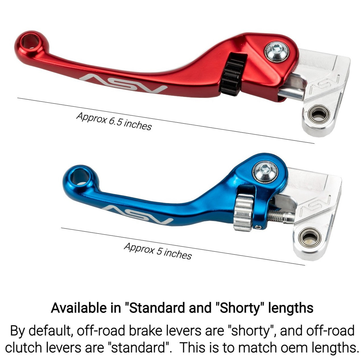 ASV F4 Standard & Shorty Length Levers Options 