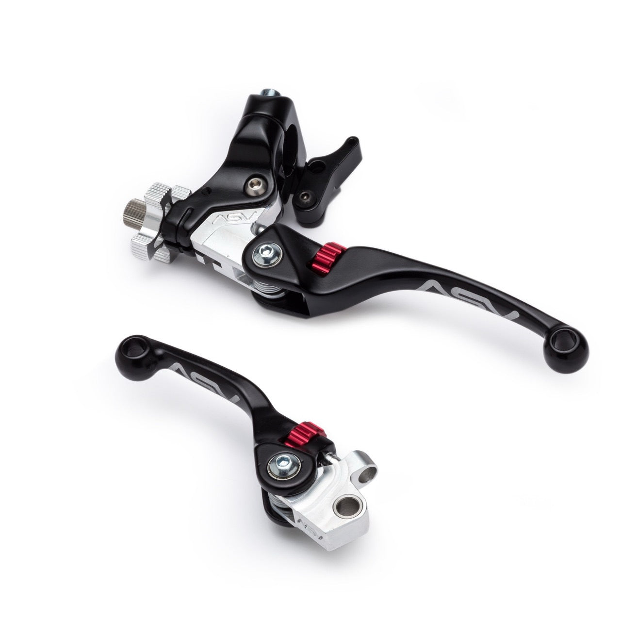 ASV F3 Front Brake & Clutch Perch Levers – Red, For Suzuki RMZ 250 & 450, Foldable, Adjustable