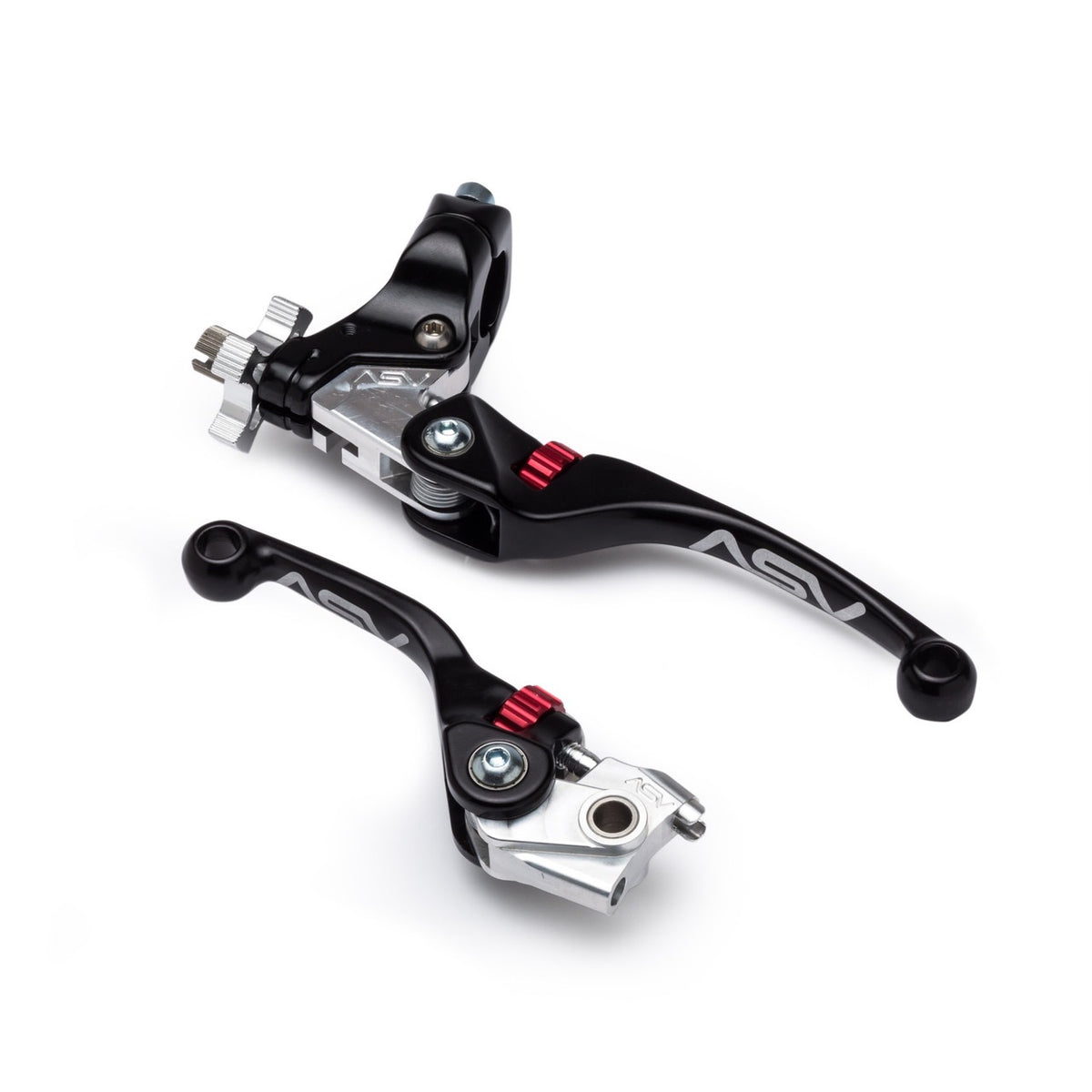 ASV Shorty Clutch & Brake Lever Pair – For Honda TRX250R 1987-1989 (Black F4 Series)
