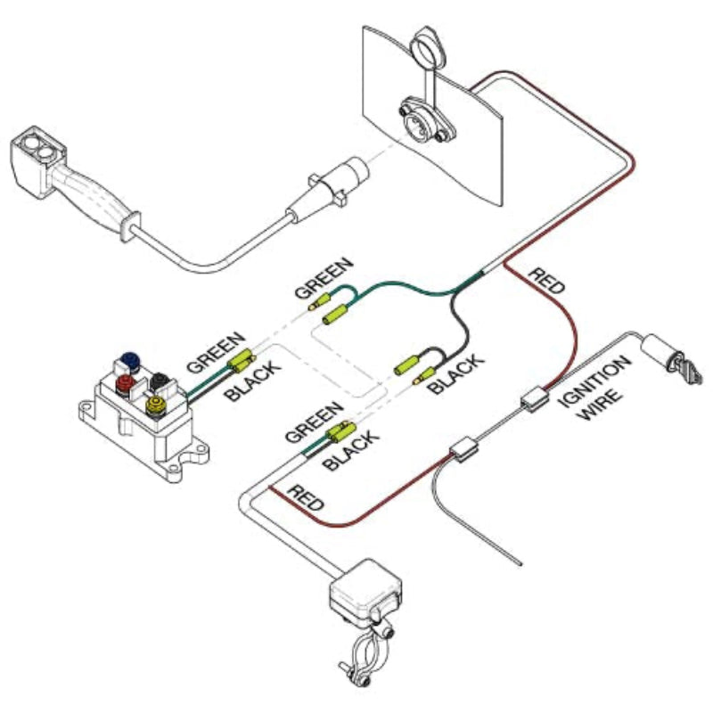 KFI AS-35 Assault 3500 lb Synthetic Rope Winch Wiring Diagram