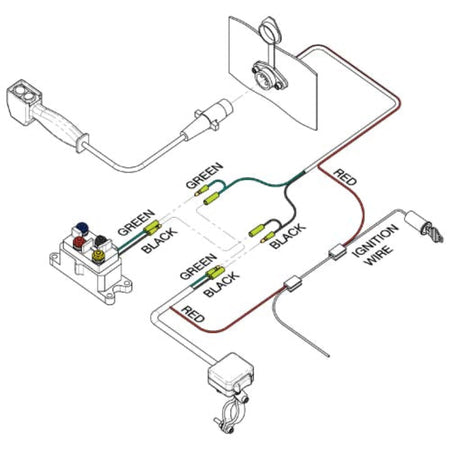 KFI AS-35 Assault 3500 lb Synthetic Rope Winch Wiring Diagram