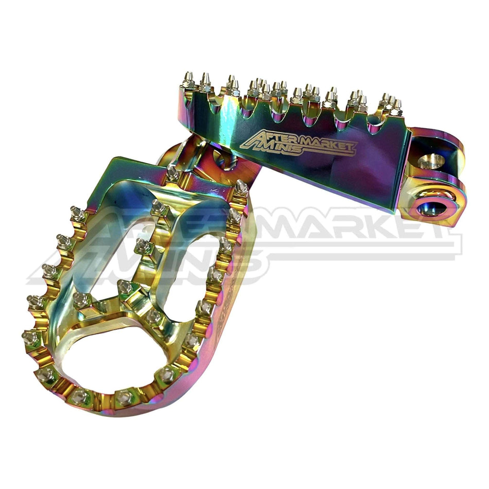 Aftermarket Minis - KTM / Husqvarana / Gas Gas E-Bike & 50-65cc Billet Foot Pegs - PVD - Aftermarket Minis