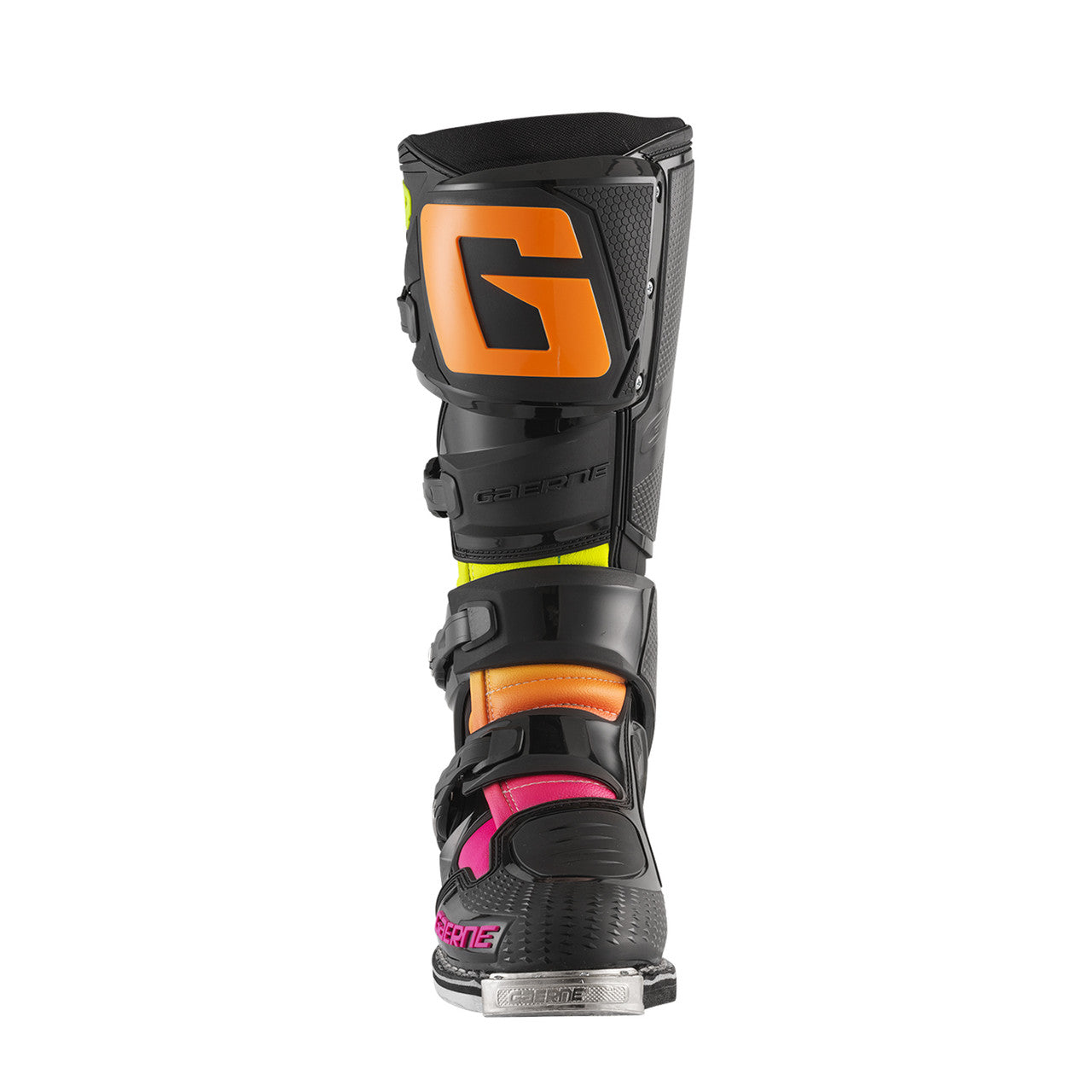 Limited Edition Gaerne SG12 Motocross Boots - Black Orange Pink - Front View