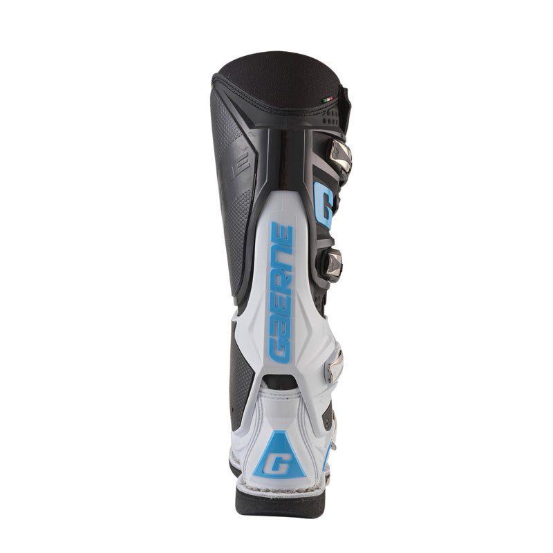 Limited Edition Gaerne SG12 Motocross Boots - Black White Carolina Blue - Back Logo
