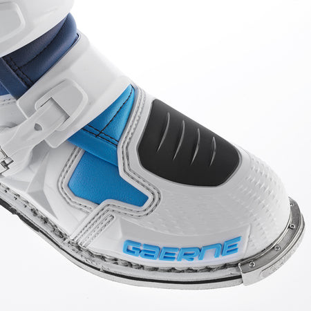 Limited Edition Gaerne SG12 Motocross Boots - Black White Carolina Blue - Toe
